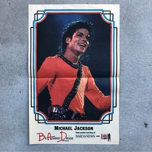 Rare Vtg 80’s Michael Jackson BAD Daily News Newspaper Insert Poster